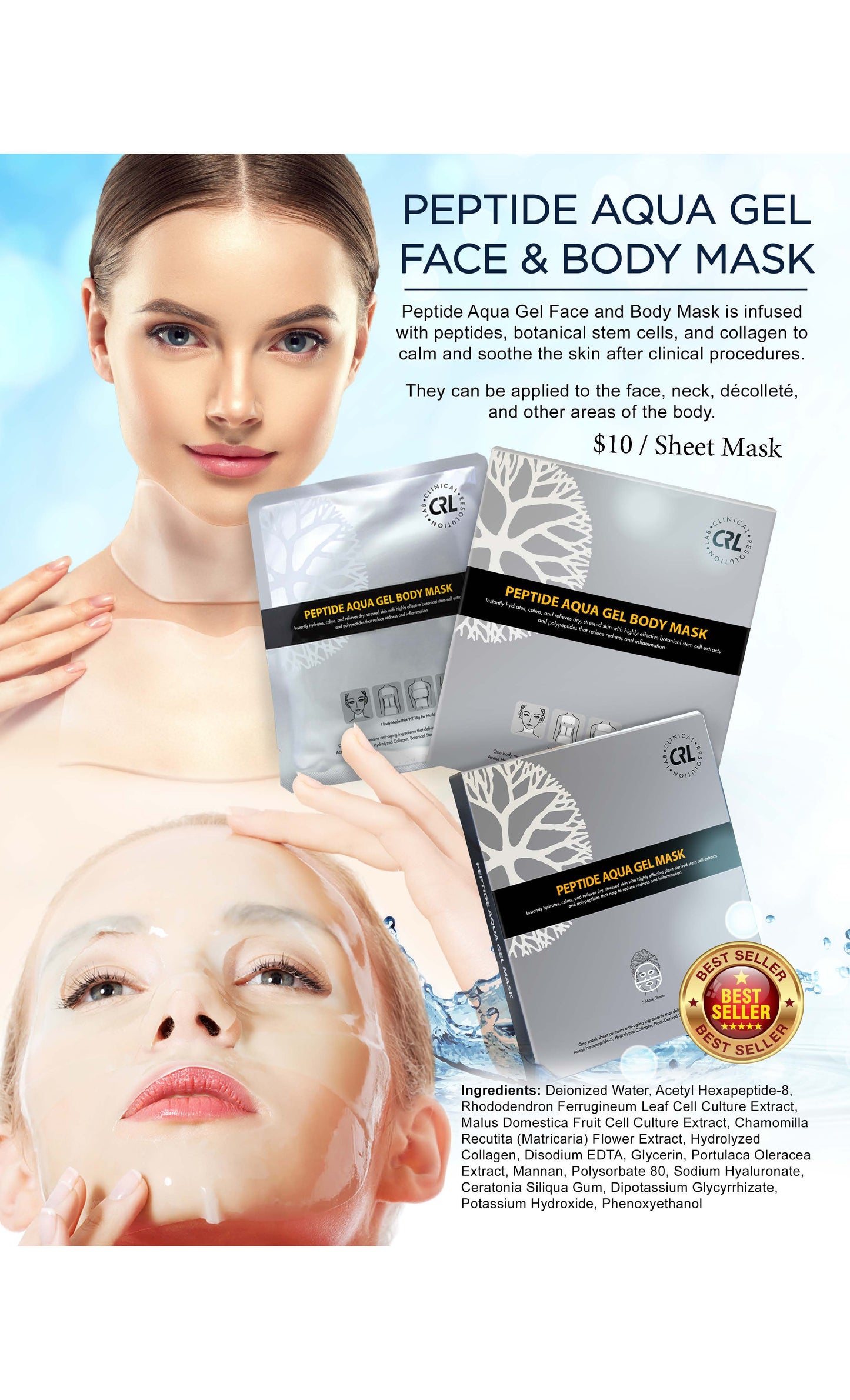 Single Peptide Aqua Gel Face Mask